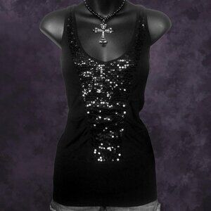 Le Chateau Sequin Sweater Tank